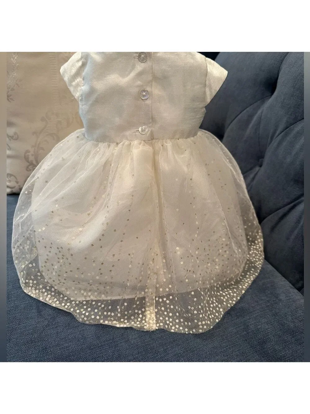 Special Occasion by Marmellata👸Ivory Tulle Dress w/Rose, Gold Sparkles & Ribbon